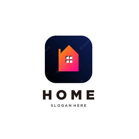 Premium Vector | Home logo app design colorful gradient