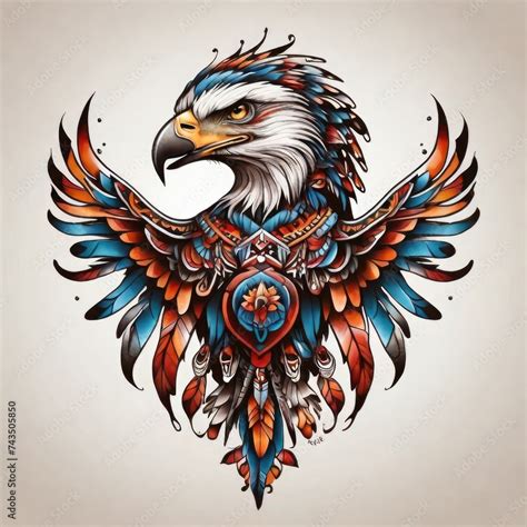 Default tattoo Orcinus or eagle color Streamline design indian, eagle ...