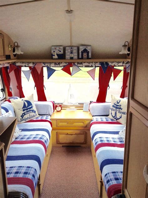 Nautical caravan makeover Retro Caravan, Gypsy Caravan, Caravan Ideas, Camper Life, Rv Life ...