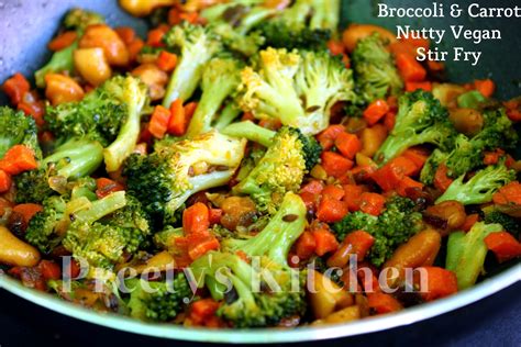 Preety's Kitchen: Broccoli & Carrot Nutty Vegan Stir Fry