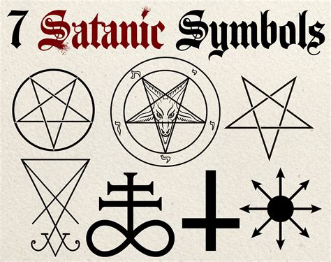 Satanic Symbols Clip Art Vector - Etsy