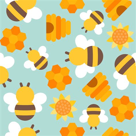cute bee seamless pattern for wallpaper or wrapping paper 464145 Vector Art at Vecteezy