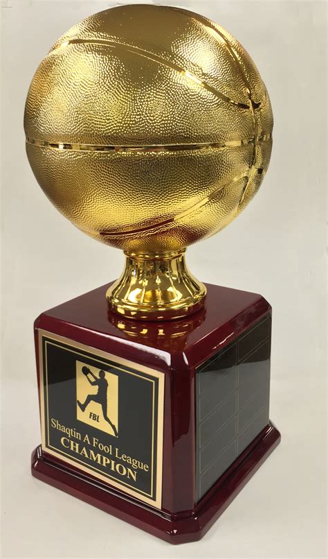 17.5" Tall Premium Resin Basketball Trophy with Piano Finish Rosewood Base - Best Trophies and ...