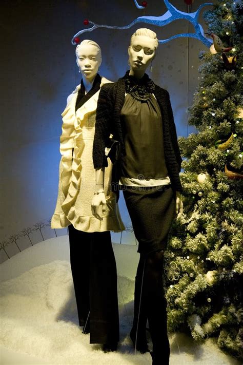 Mannequins In A Store Christmas Display Stock Images - Image: 10104144