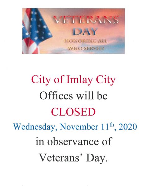 Veterans' Day Closed - Imlay City