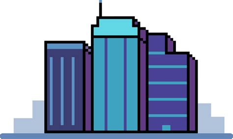 Futuristic Building pixel art style vector.Modern cityscape. Downtown ...