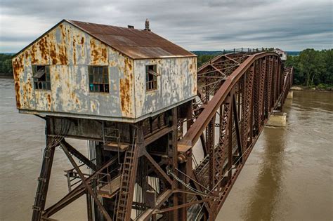 Decommissioned bridge over the Missouri River [OC] | Missouri river, Abandoned places, River