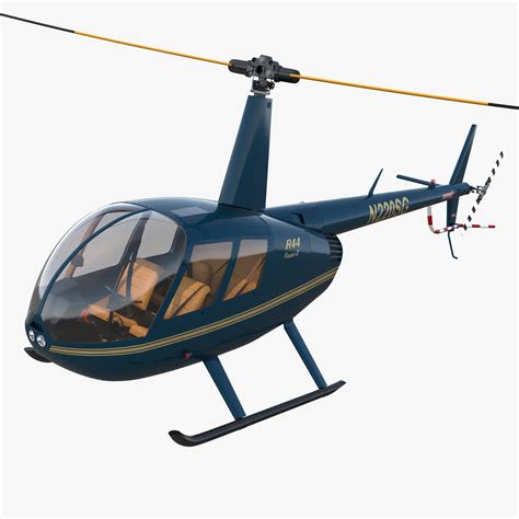 Light Helicopter Robinson R44 3D Model - 3D Model | Helicopter ...