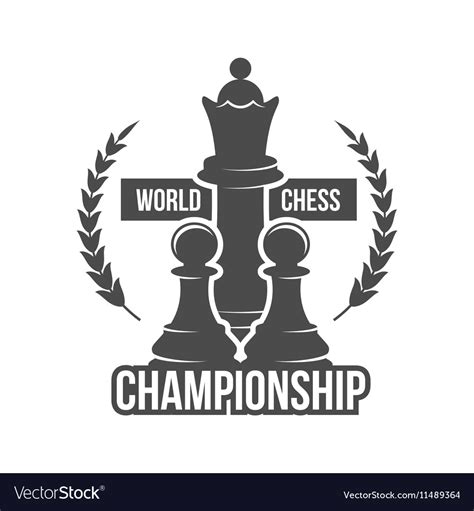 Chess label badge and design element Royalty Free Vector