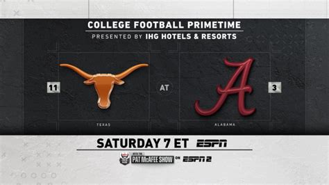 No. 11 Texas at No. 3 Alabama Highlights ESPN’s Stacked Week 2 Slate ...