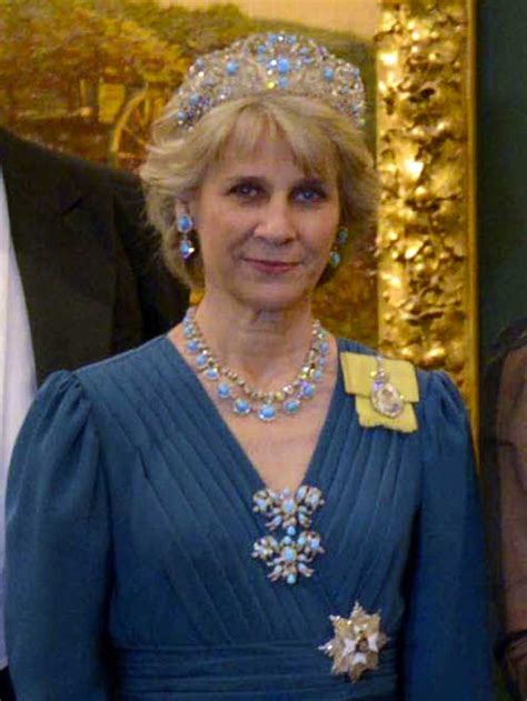 A full face image of the Duchess of Gloucester, wearing the turquoise parure, at the recent ...