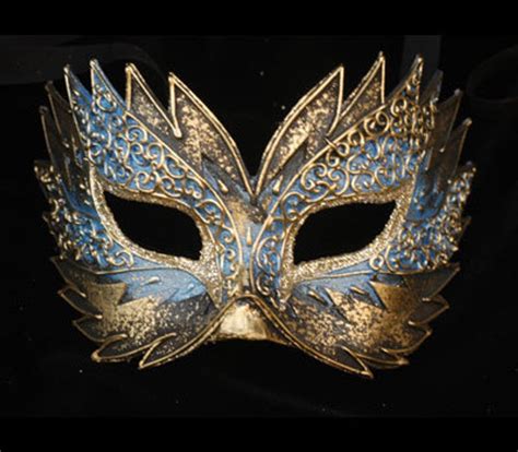 Maschera Di Venezia, Maschera Originale in Cartapesta, Fatta a Venezia Oro Con Blu, Argento ...