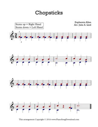 Chopsticks - Kids (Lvl 1) Free Piano Sheet Music PDF