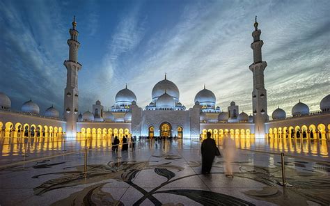 HD wallpaper: Sheikh Zayed Grand Mosque Centre Abu Dhabi Beautiful Photography In The Night ...