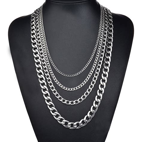 NK Home - NK HOME 5Pcs/ Set 316L Stainless Steel/ 925 Sterling Silver Figaro Chain Necklace for ...