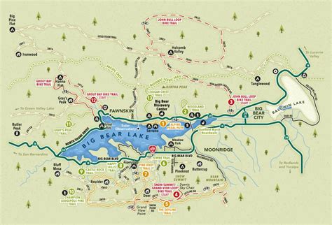 Big Bear Lake hiking and biking map - Le Cartographiste - Greg Franco