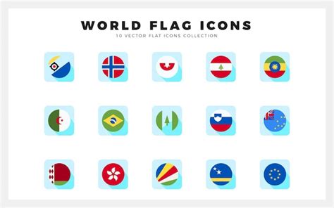 Premium Vector | 15 World Flags circle icons Pack vector illustration