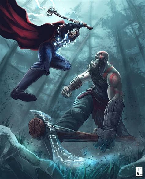 Kratos Vs Thor Wallpapers - Wallpaper Cave