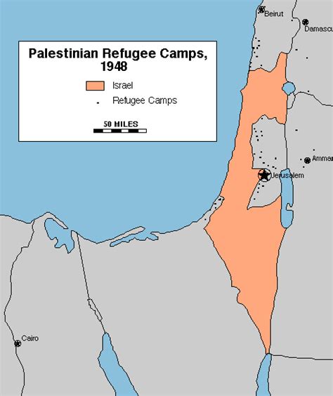 Map of Palestinian Refugee Camps - 1948