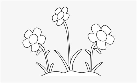 Spring Clipart Outline - Black And White Clipart Flower - Free ...