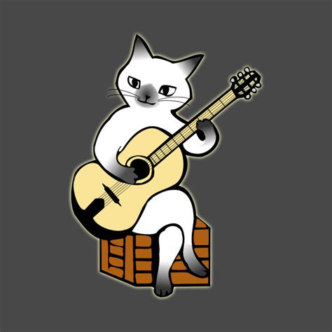 Cat Playing Guitar | Funny Cat - Funny Cat - T-Shirt | TeePublic