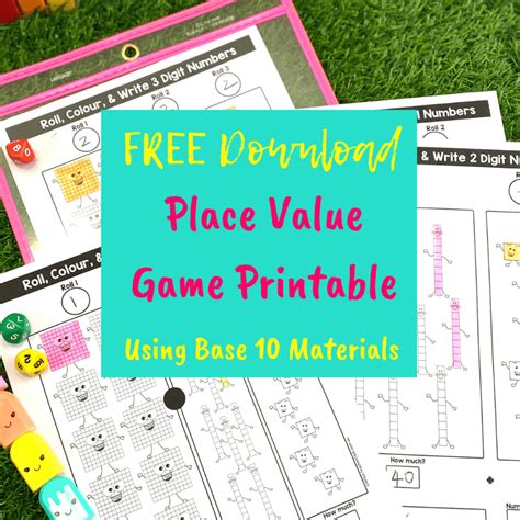 no prep place value games roll cover this reading mama - place value games for k 2 the measured ...