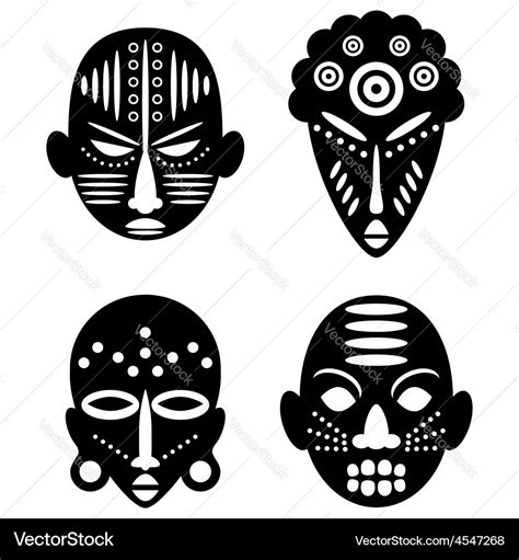 African masks tribal design Royalty Free Vector Image