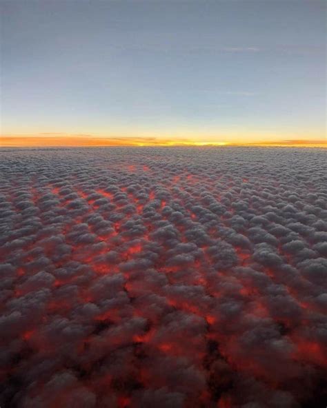 Altocumulus clouds and sunset at 30,000ft. Wow! : r/Damnthatsinteresting