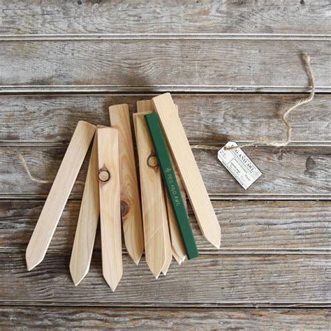 ten reclaimed wood garden markers by lime lace | notonthehighstreet.com