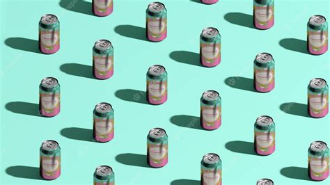 Premium PSD | Isometric soda cans with blue background