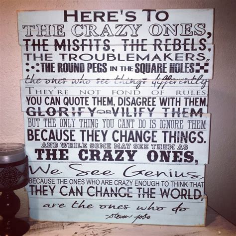 Custom Wood Sign Here's To The Crazy Ones the Misfits