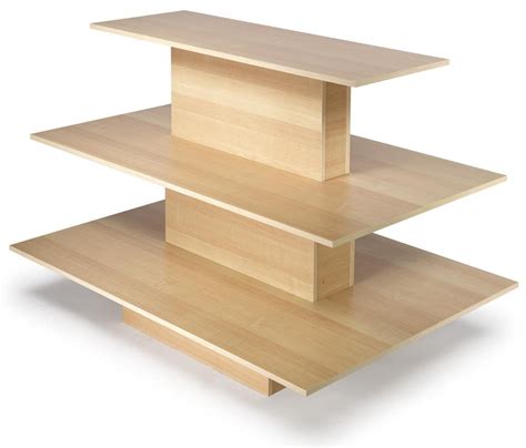 Displays2go Retail Table Display | Tiered Maple Design (3TRT6042HM) | Store shelves design ...