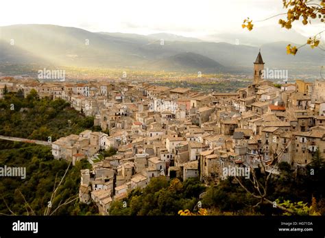 the town of Pacentro in Italy Stock Photo - Alamy