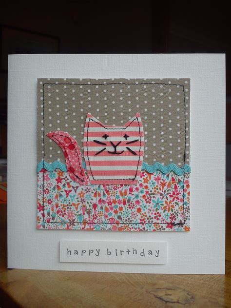 Adorable Handmade Cat Birthday Card