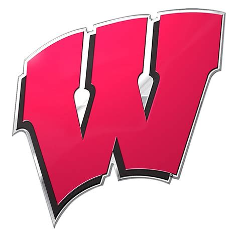 FanMats® 60574 - College "University of Wisconsin" Red Embossed Emblem