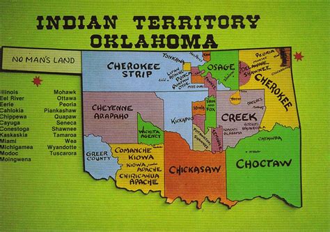 Oklahoma Indian Territory Map Postcard | Indian territory oklahoma, Oklahoma history, Indian ...