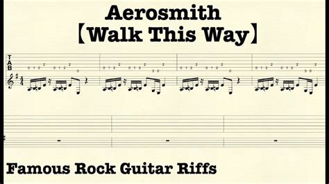 Famous Rock Guitar Riffs with TABs【Walk This Way】Aerosmith - YouTube