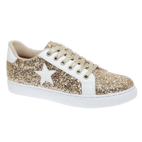 Gold Glitter Star Sneakers