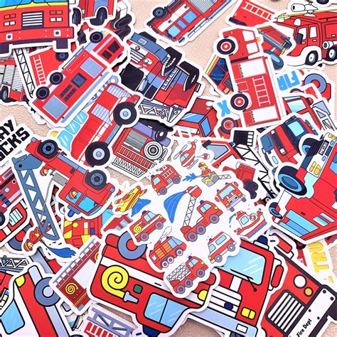 Fire Truck Stickers 50 Waterproof Laptop Stickers for - Etsy