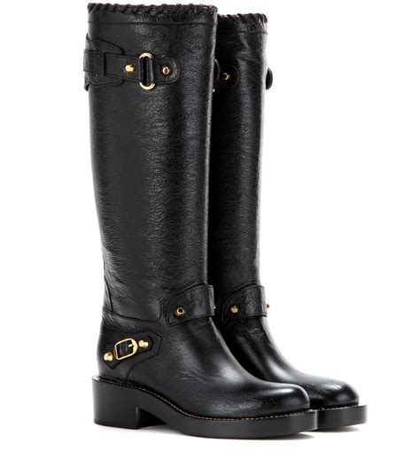 Balenciaga Classic Arena Leather Knee-high Boots in Black | Lyst