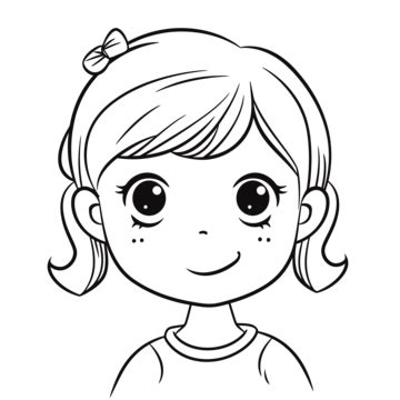 Girl Girl Face Picture Coloring Pages Outline Sketch Drawing Vector, Wing Drawing, Girl Drawing ...