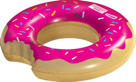 Wham-O Splash Inflatable Strawberry Donut Swimming Pool Ring Float ...