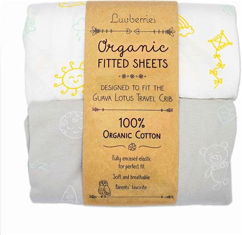 Amazon.com: Guava Lotus Travel Crib Sheets (Set of 2) - 100% Organic ...