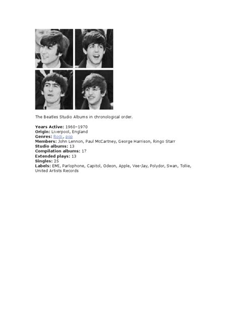 The Beatles Studio Albums in Chronological Order | The Beatles | British Music