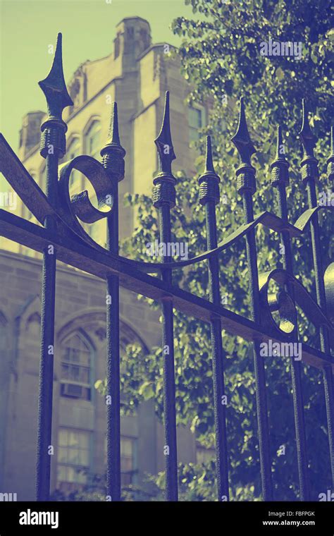 Retro gothic gate and architecture Stock Photo - Alamy