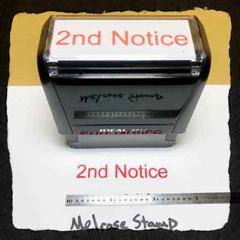 2ND NOTICE Rubber Stamp for office use self-inking - Melrose Stamp Company