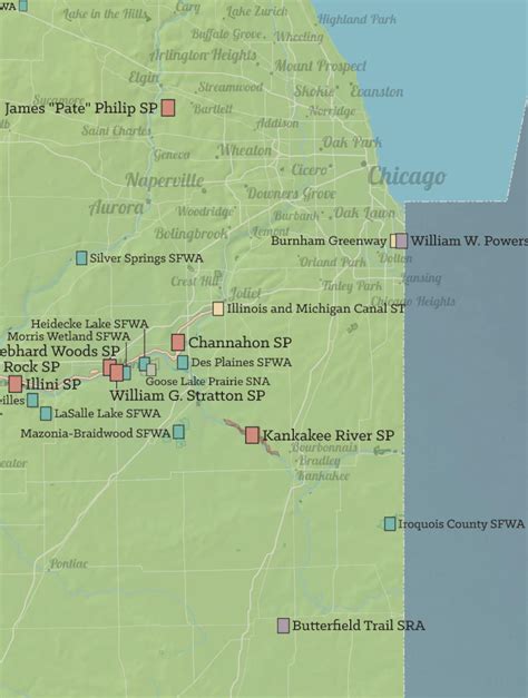 Illinois State Parks Map 18x24 Poster | Etsy