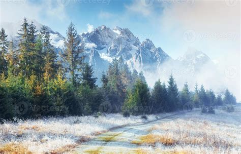 October mountain range in the first winter days 6627689 Stock Photo at ...