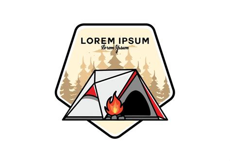 Triangle camping tent and bonfire illustration design 10270316 Vector Art at Vecteezy