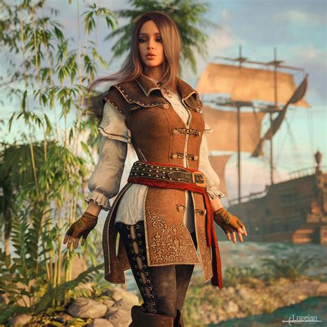 BDO Corsair Dobart Armor Set - Free Daz Content by xenaith